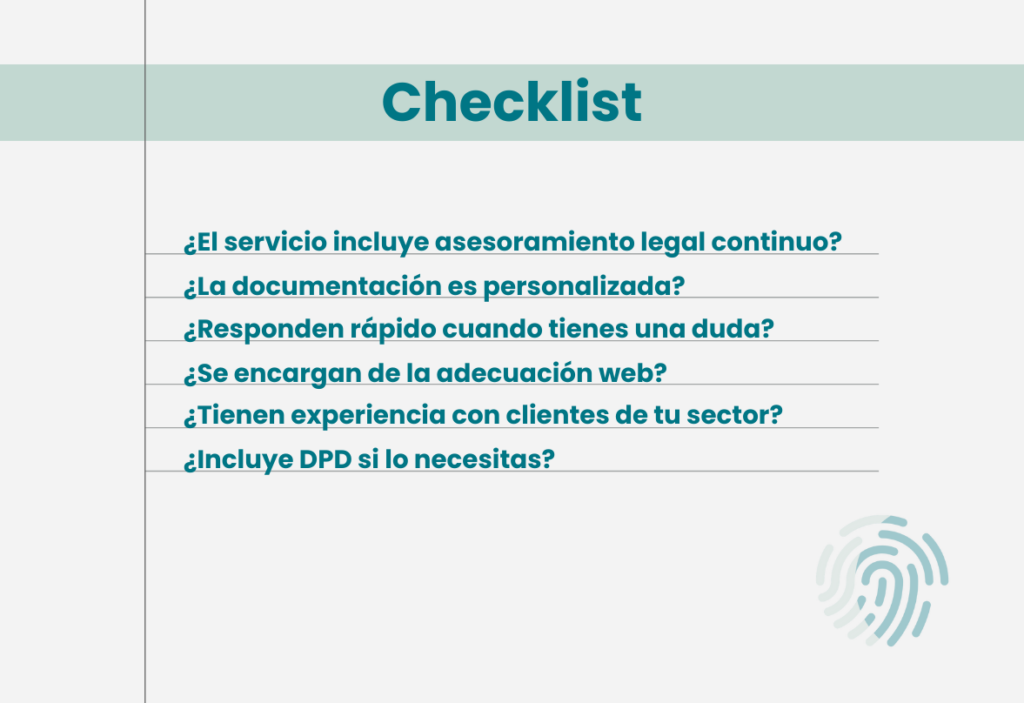 checklist cuánto cuesta protección de datos empresa